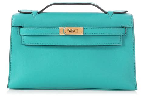 hermes kelly bleu paon|Hermes Kelly Pochette Swift Bleu Paon .